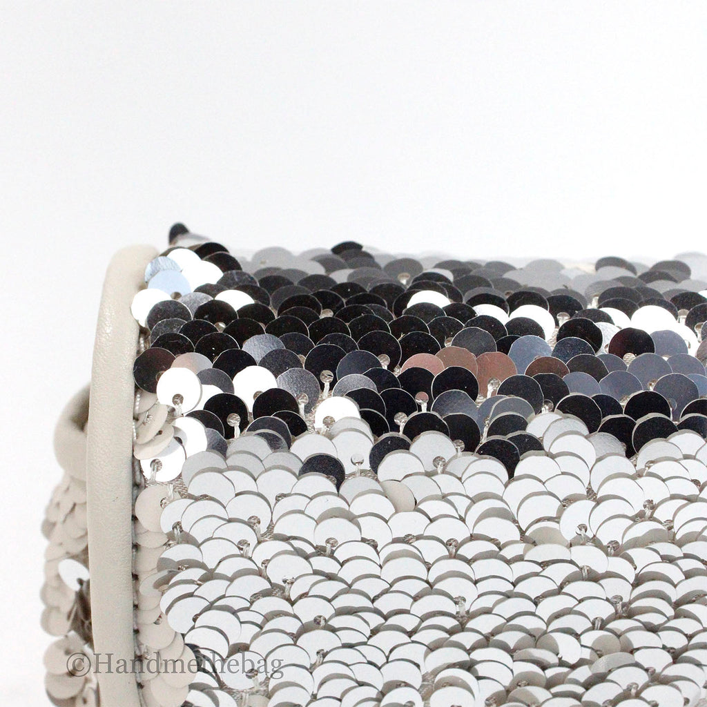 Marc Jacobs The Mini J Marc Shoulder Cream Sequined Bag